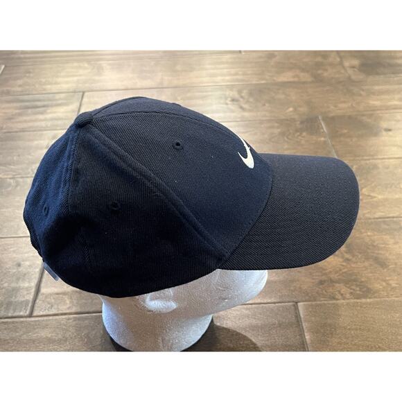 Vintage Nike Navy Swoosh Logo Adjustable Strapback Hat Cap Grey Tags 209429-451 - Picture 4 of 10